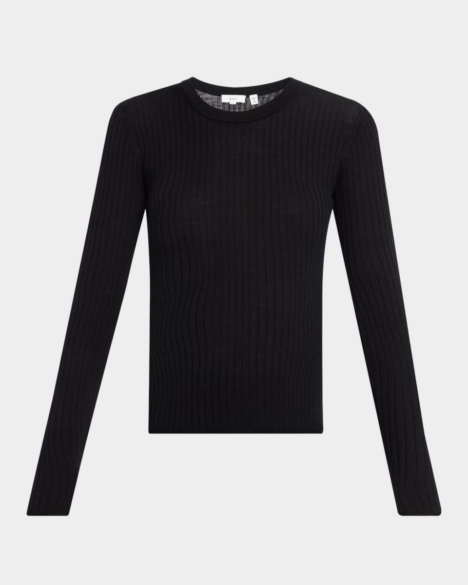 Kyle Ribbed Wool Long-Sleeve Top
